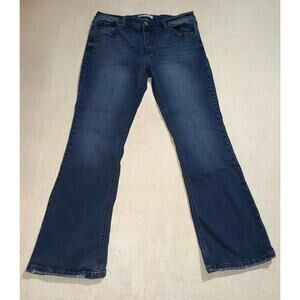 Kancan women’s mid rise bootcut flare blue jeans